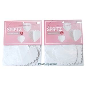 NEW Set of 2 (8 ct) Target Spritz Scalloped Hearts Valentines Day Hanging Decor